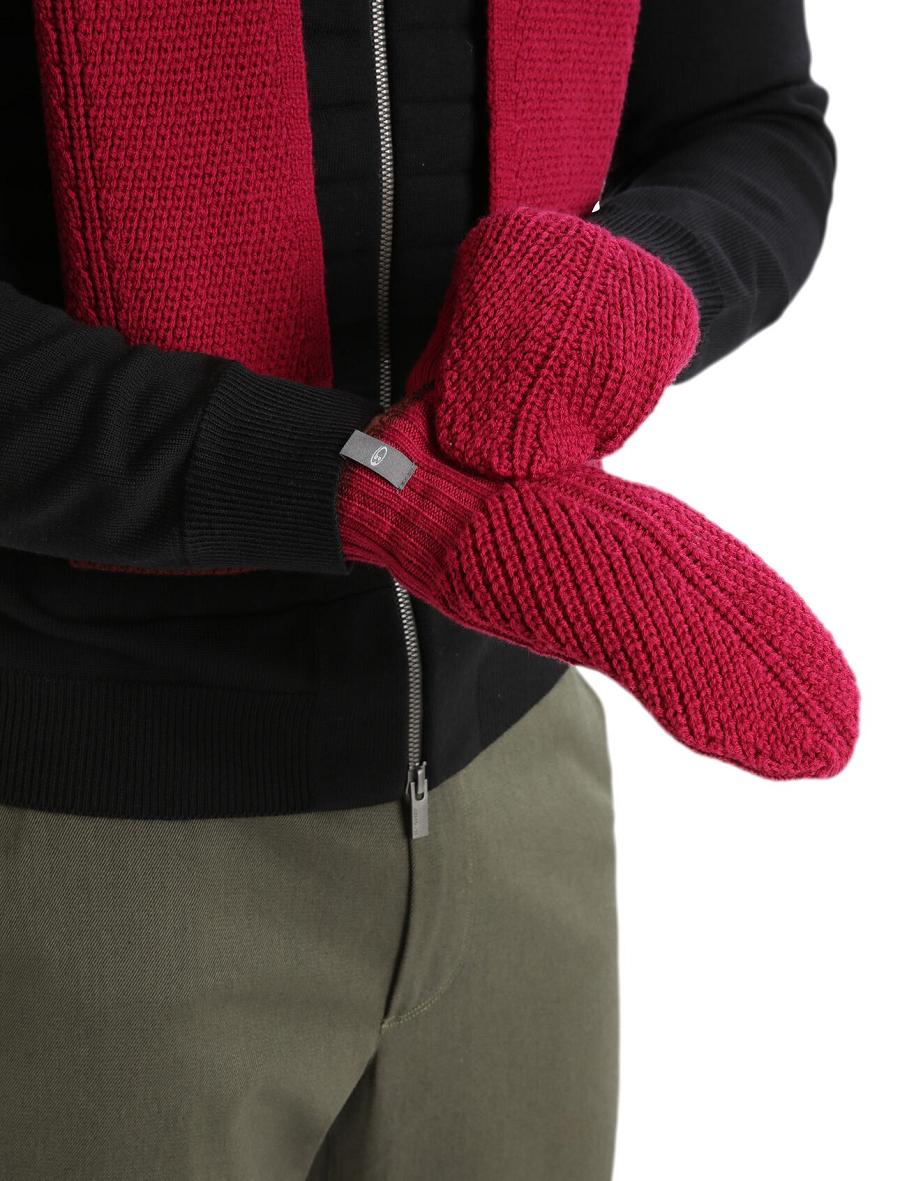 Rękawiczki Icebreaker Unisex Merino Waypoint Mittens Damskie Różowe | PL 1443EBCX